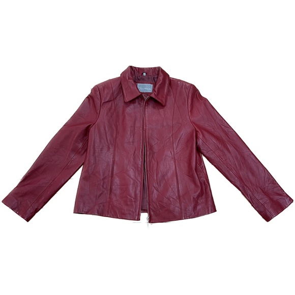 Vintage Juliet Michelle Red Genuine Leather Jacket - Picture 1 of 6